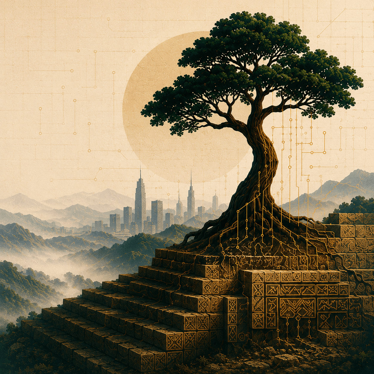Ancecode tree — roots, growth, memory.